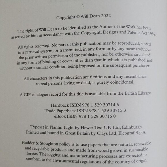 **NEW,SIGNED,NUMBERED** First Born by Will Dean, Goldsboro, Yellow edges, 1st Ed - Picture 4 of 5